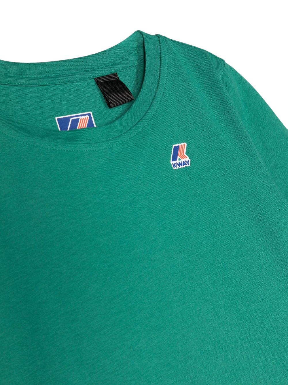 Shop K-way Logo-patch Cotton T-shirt In Green