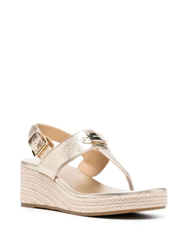 Michael kors gold hot sale espadrilles wedges