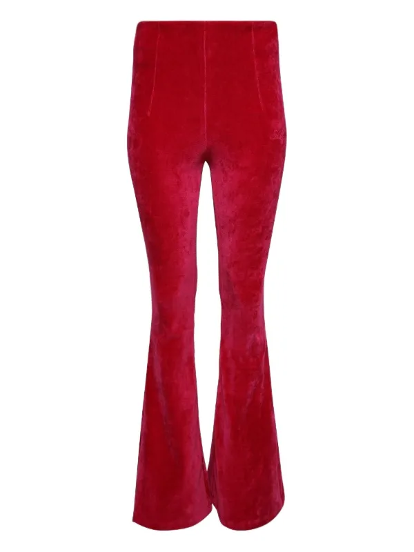 Amiri Velour Flared Pants in Pink