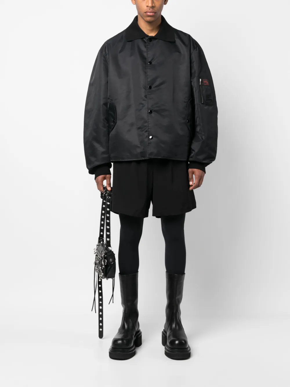 Raf Simons Bomberjack met logopatch - Zwart