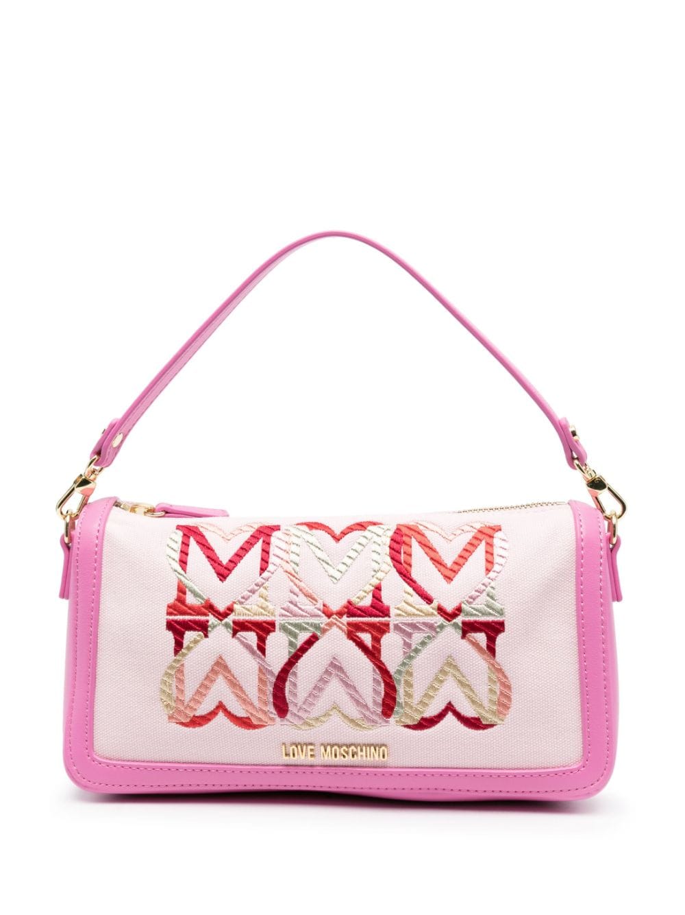 Love Moschino Embroidered-motif Canvas Tote Bag In Pink