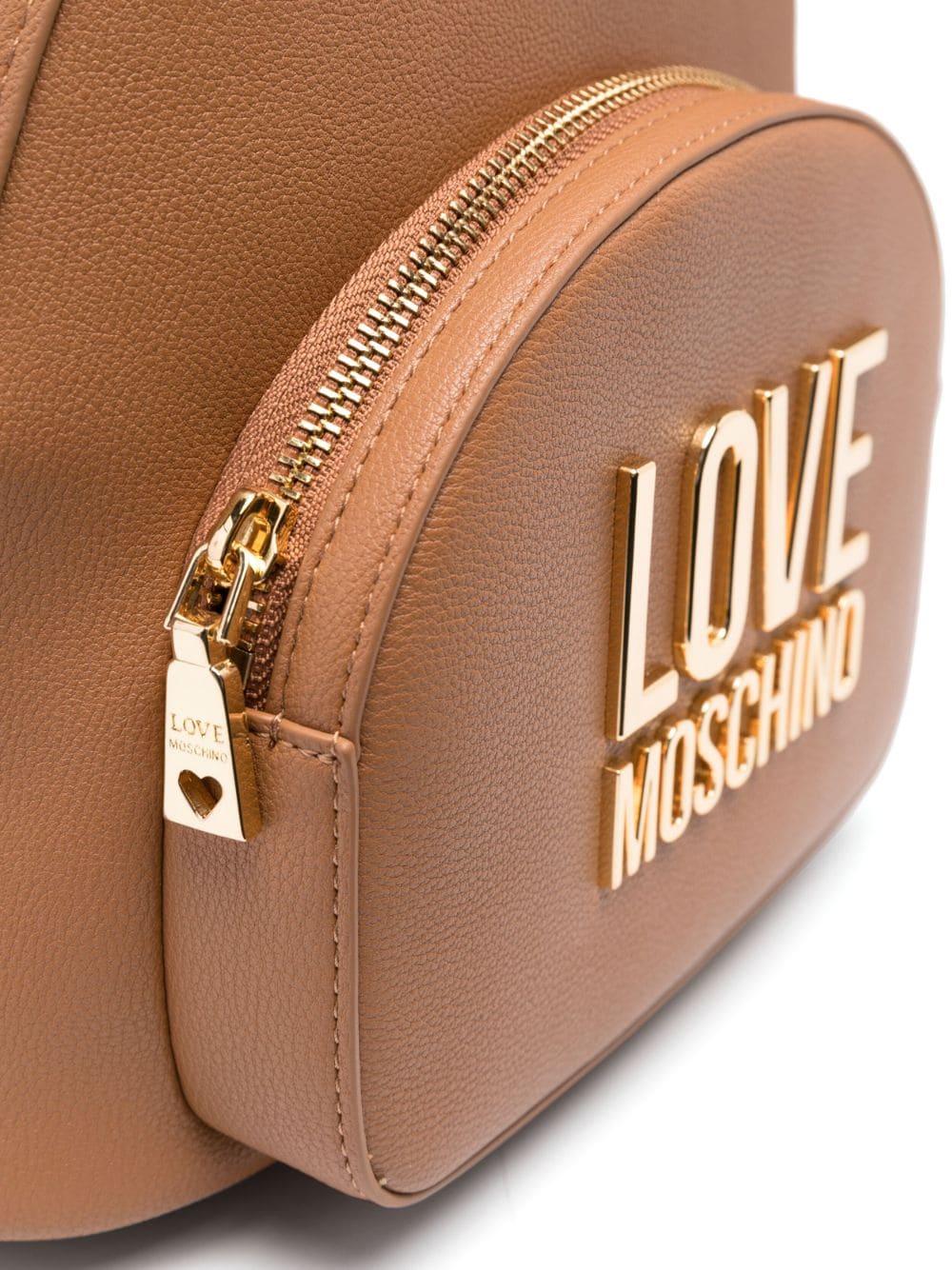 Shop Love Moschino Logo-plaque Mini Backpack In Brown