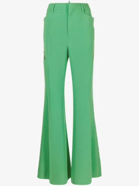 DSQUARED2 cut-out mesh detail flared trousers