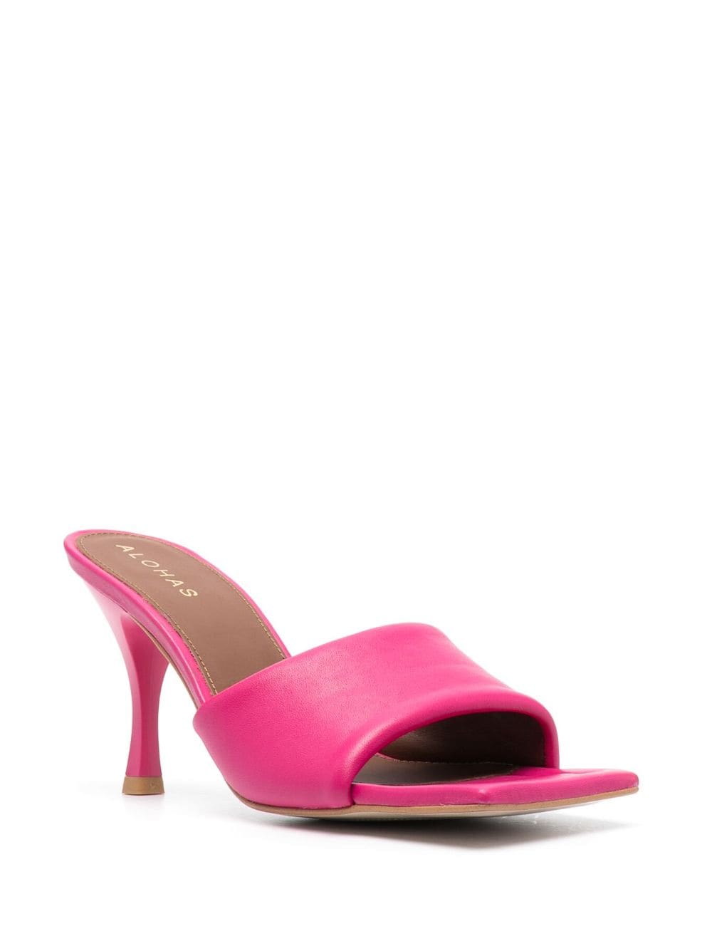 Shop Alohas Puffy Open-toe Leather Mules In Pink