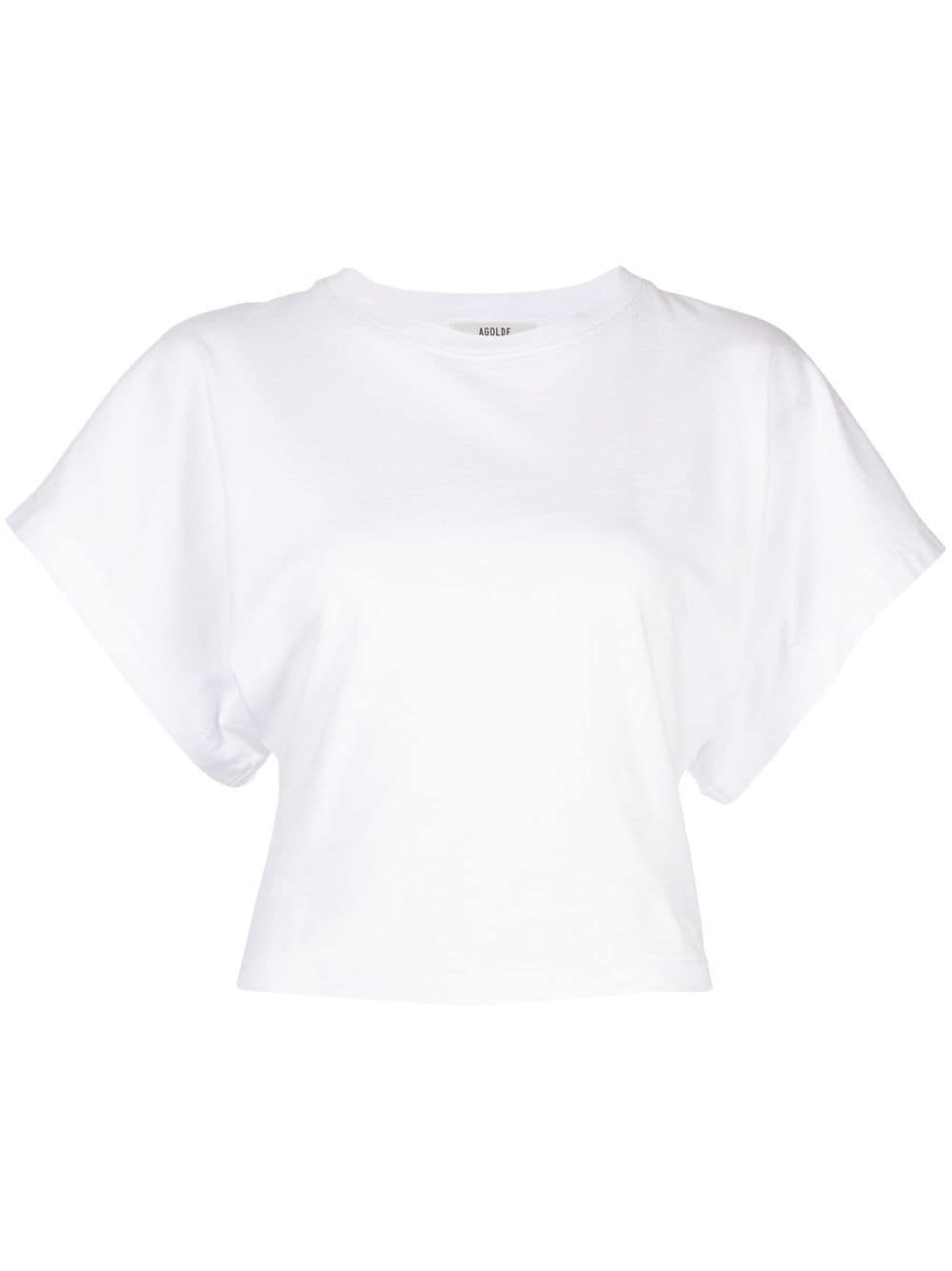 Shop Agolde Britt Dolman-sleeve Cotton T-shirt In White