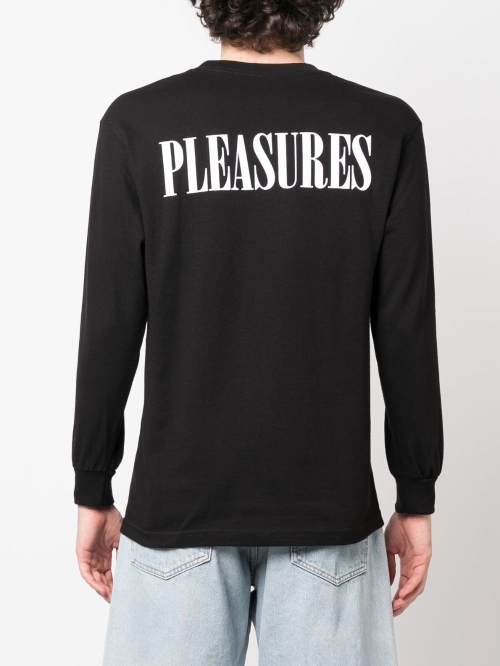 Shop Pleasures Logo-print Cotton Sweatshirt In Black