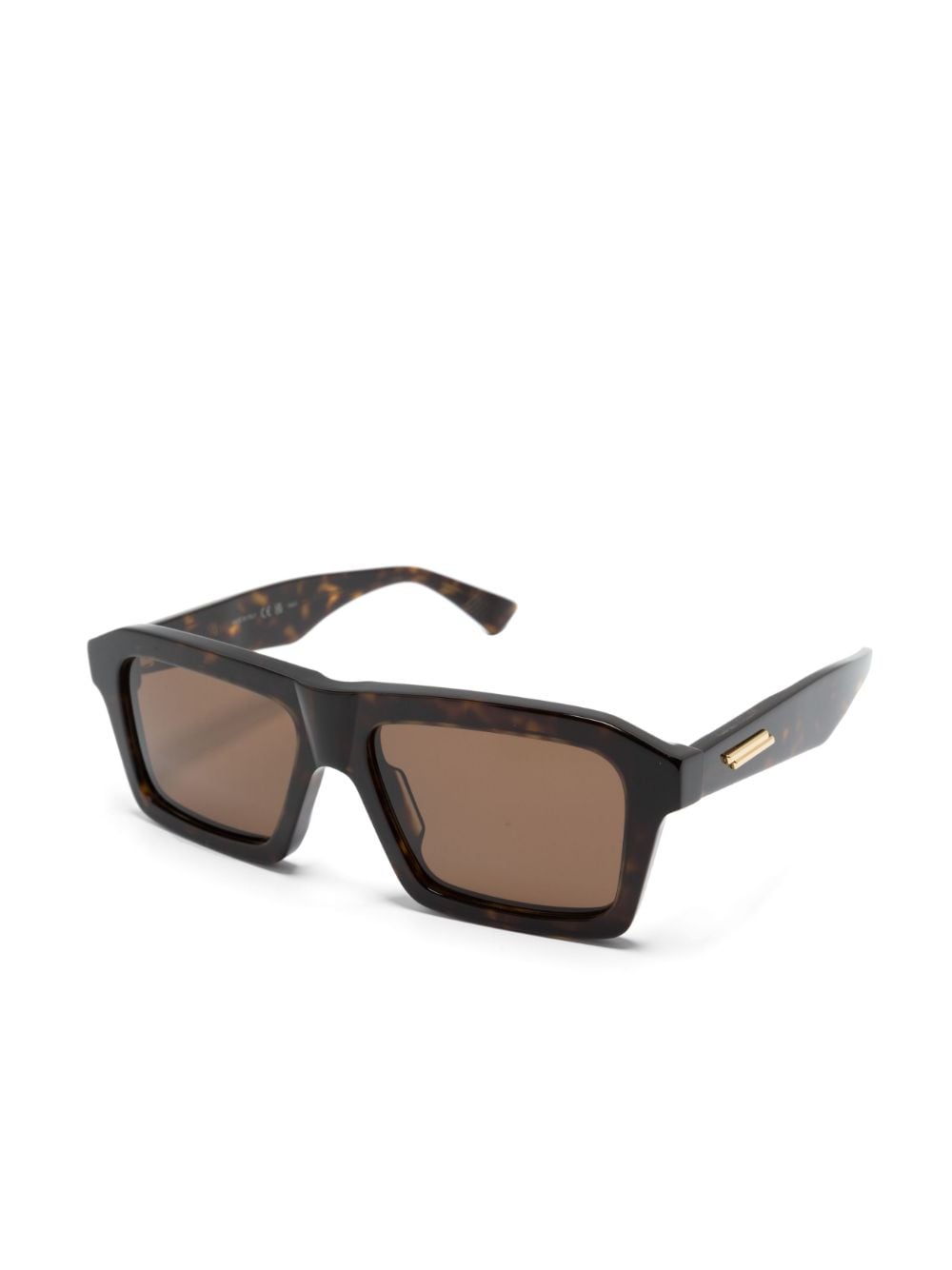 Bottega Veneta Eyewear Boxy zonnebril met rechthoekig montuur - Bruin