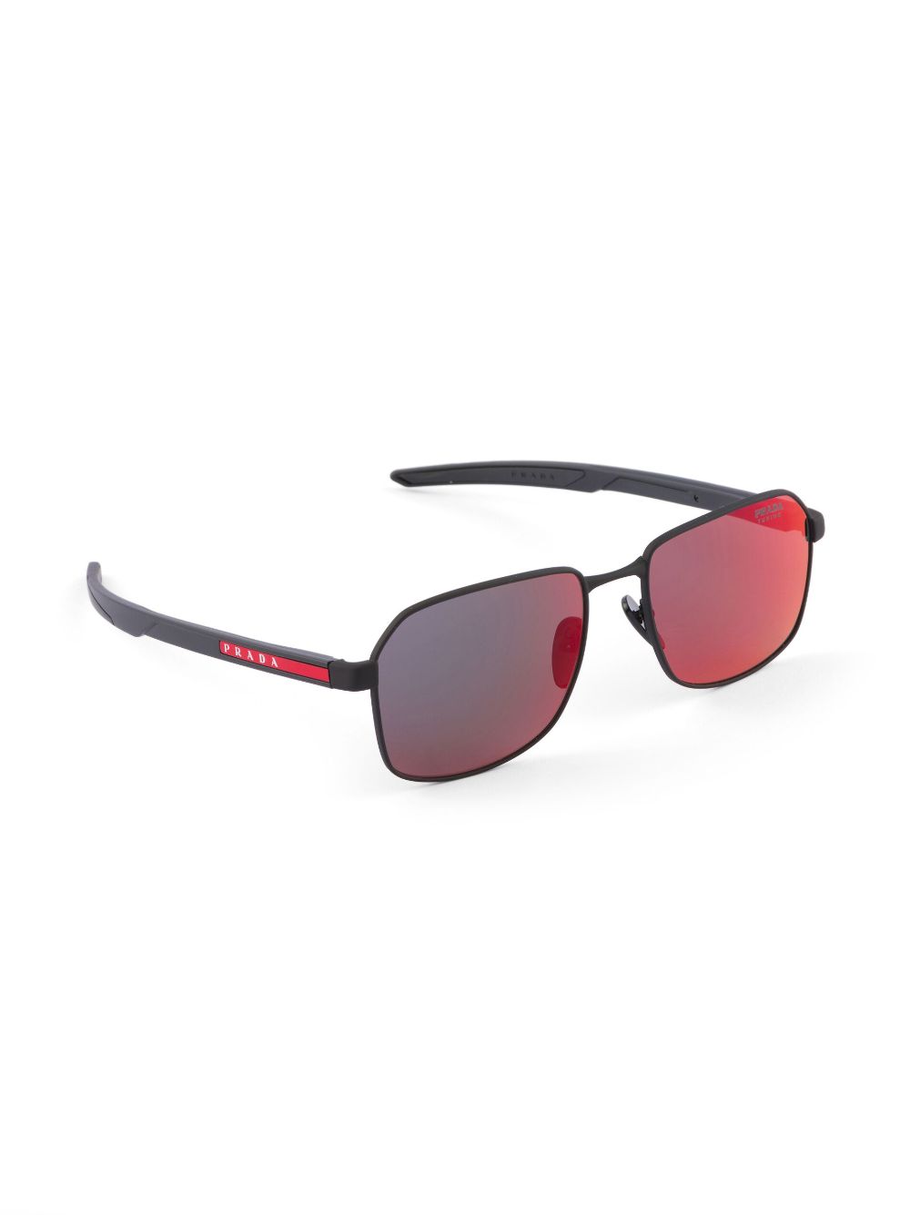 Prada Eyewear Linea Rossa zonnebril met vierkant montuur - Zwart