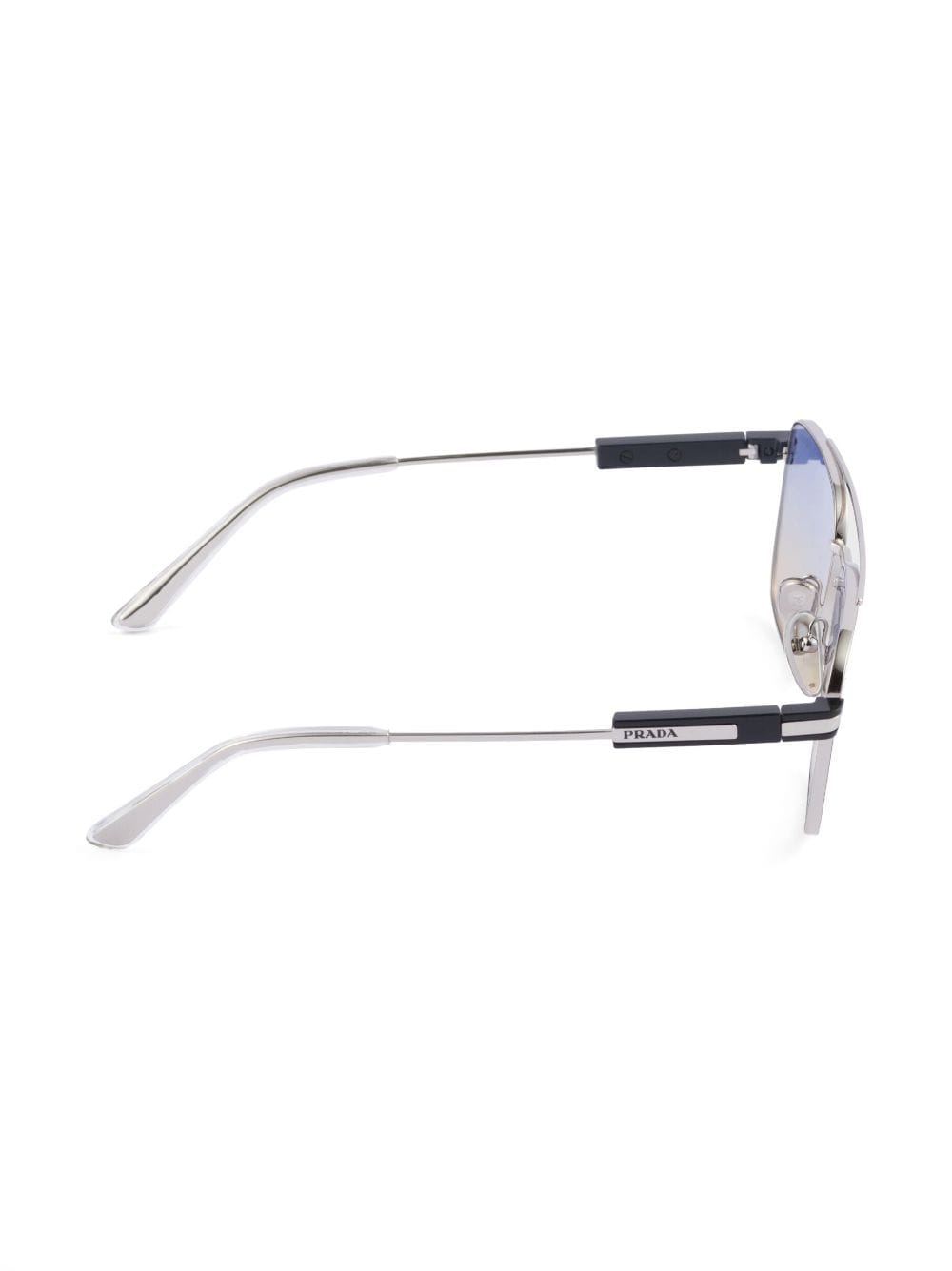 Shop Prada Rectangle-frame Sunglasses In Silver