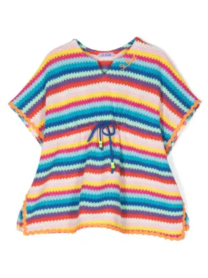 MC2 Saint Barth Kids Striped crochet-knit Top - Farfetch