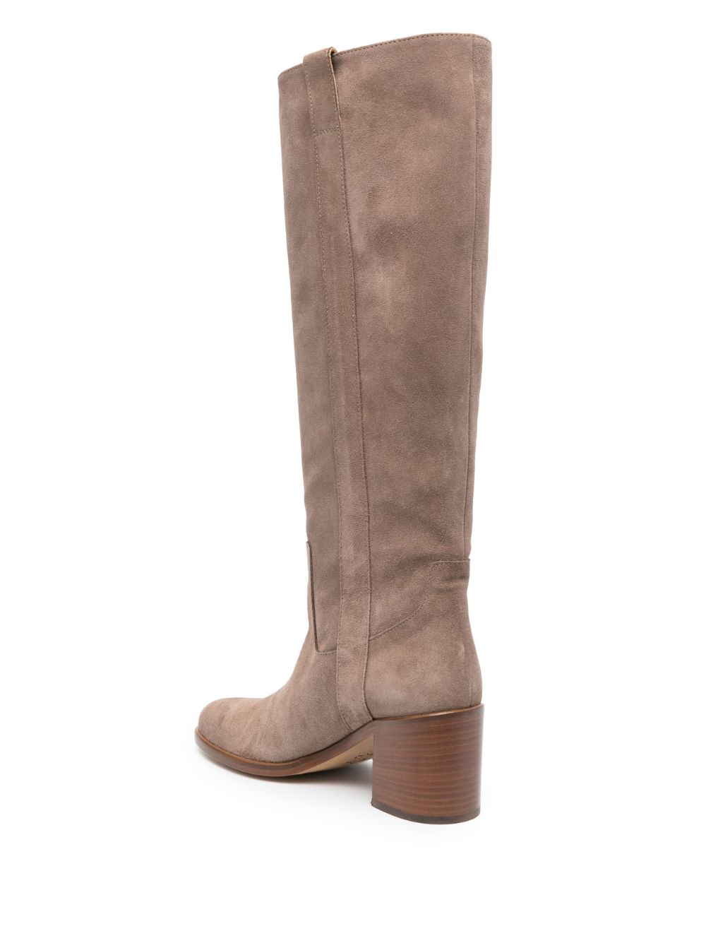 Shop Via Roma 15 Suede Knee-high Boots In Neutrals