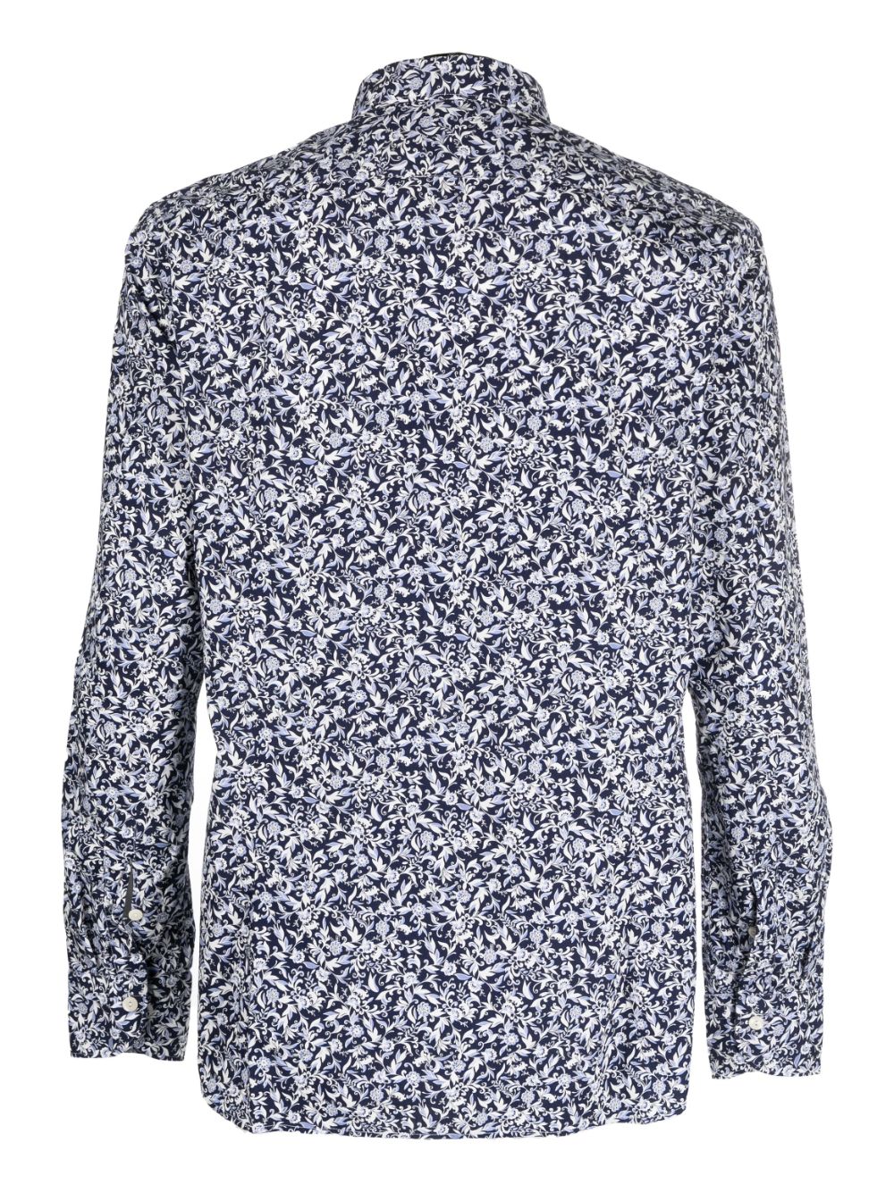 Tintoria Mattei floral-print long-sleeve shirt - Blauw