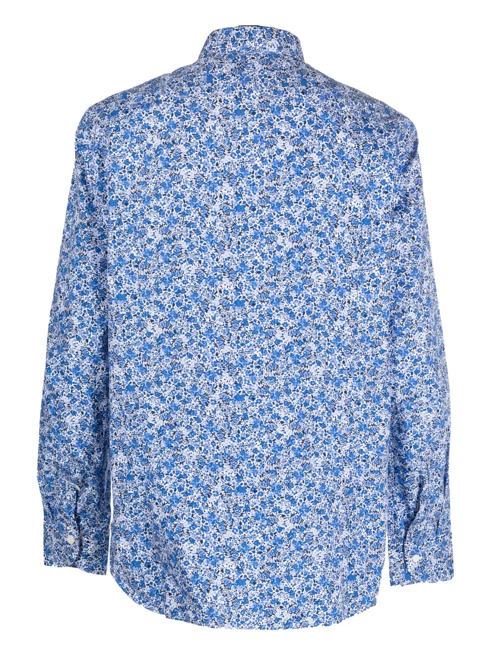 Tintoria Mattei floral-print cotton shirt - Blauw