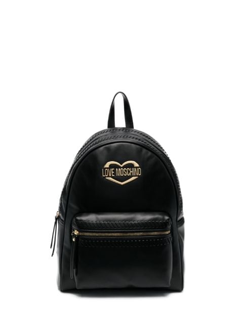 Love Moschino logo-plaque whipstitch-trim backpack