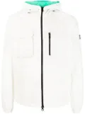 Duvetica logo-patch zip-up hooded jacket - Neutrals