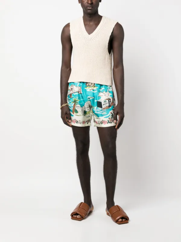 大人気★【AMIRI】シルク ショートパンツ AMIRI グラフィック シルクショートパンツ | ピンク | FARFETCH JP