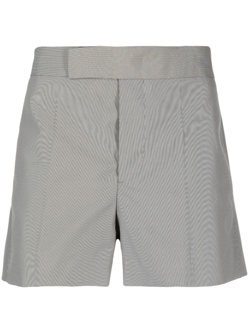 Sapio Pressed-crease Striped Tailored Shorts In Neutrals