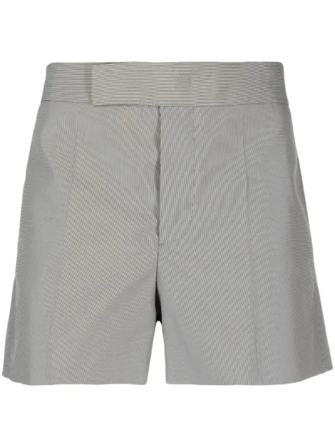 SAPIO pressed-crease striped tailored shorts