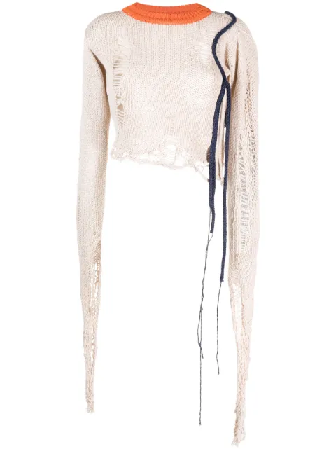 Ottolinger distressed-finish cropped jumper