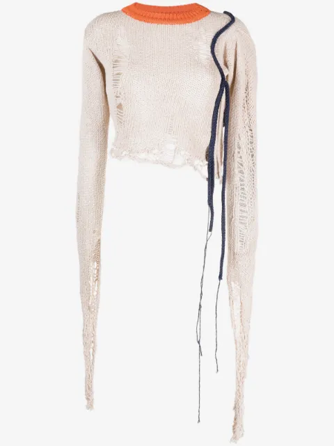Ottolinger distressed-finish cropped jumper