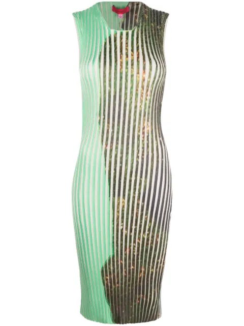 Eckhaus Latta vestido midi tejido con estampado gráfico