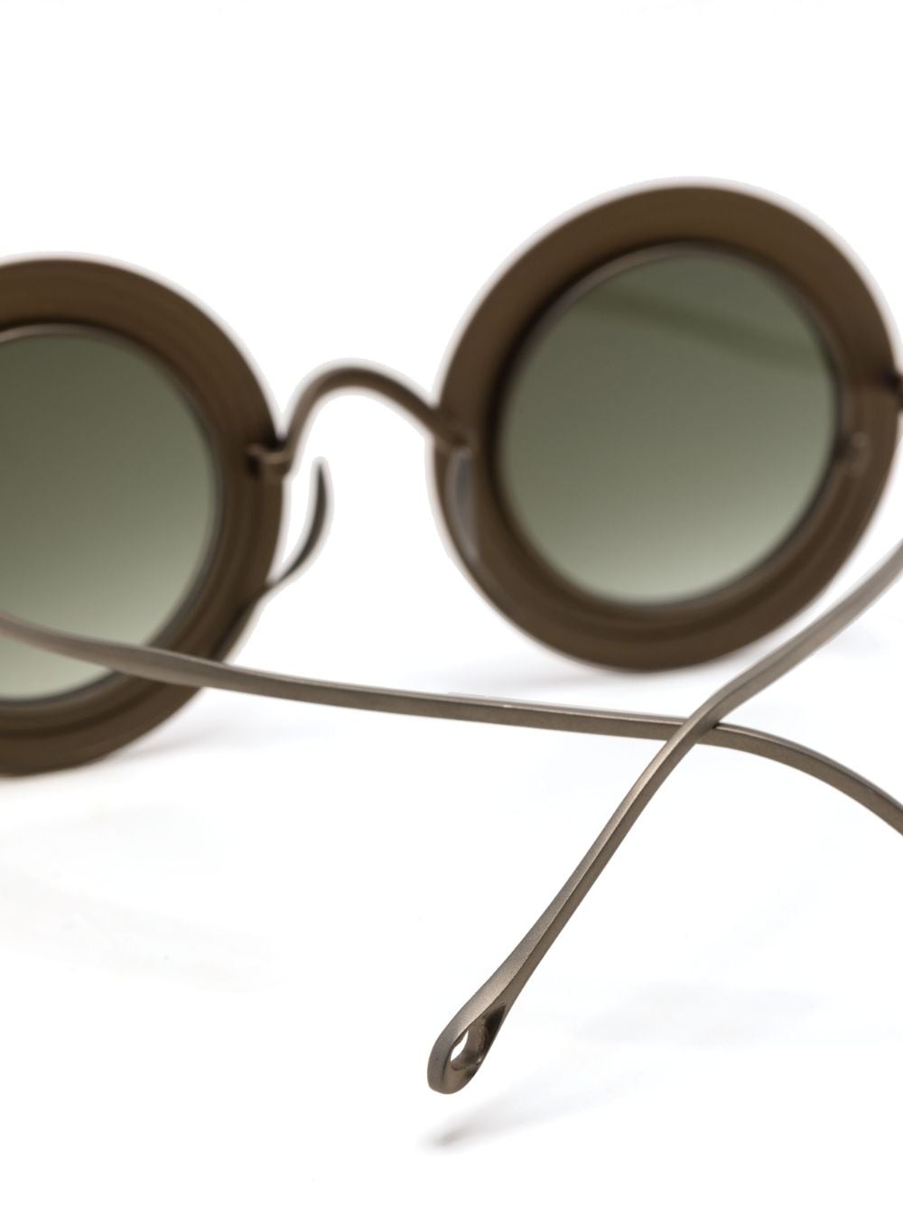 Shop Rigards Metallic Round-frame Sunglasses In Brown