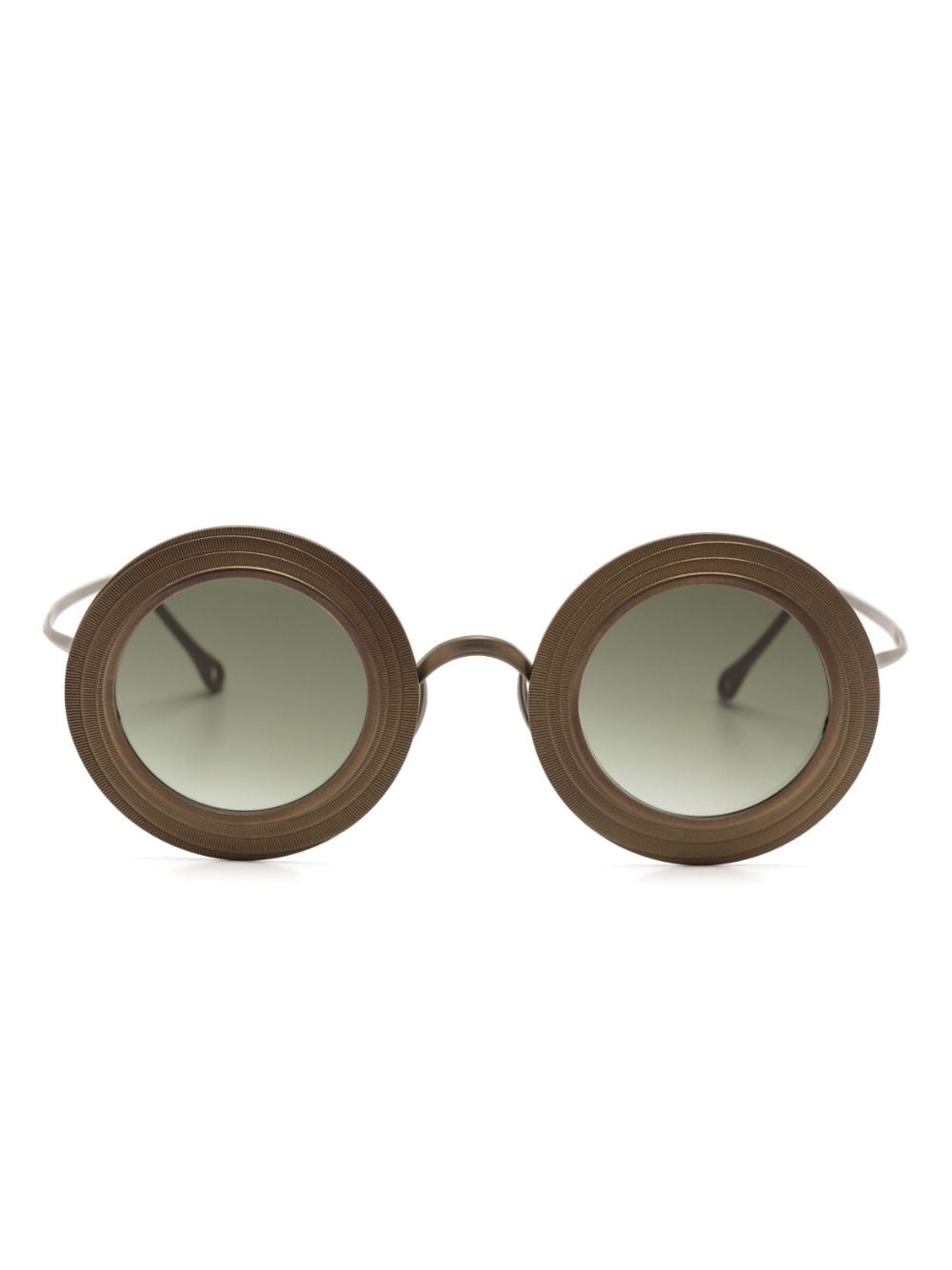 Rigards Metallic Round-frame Sunglasses In Brown