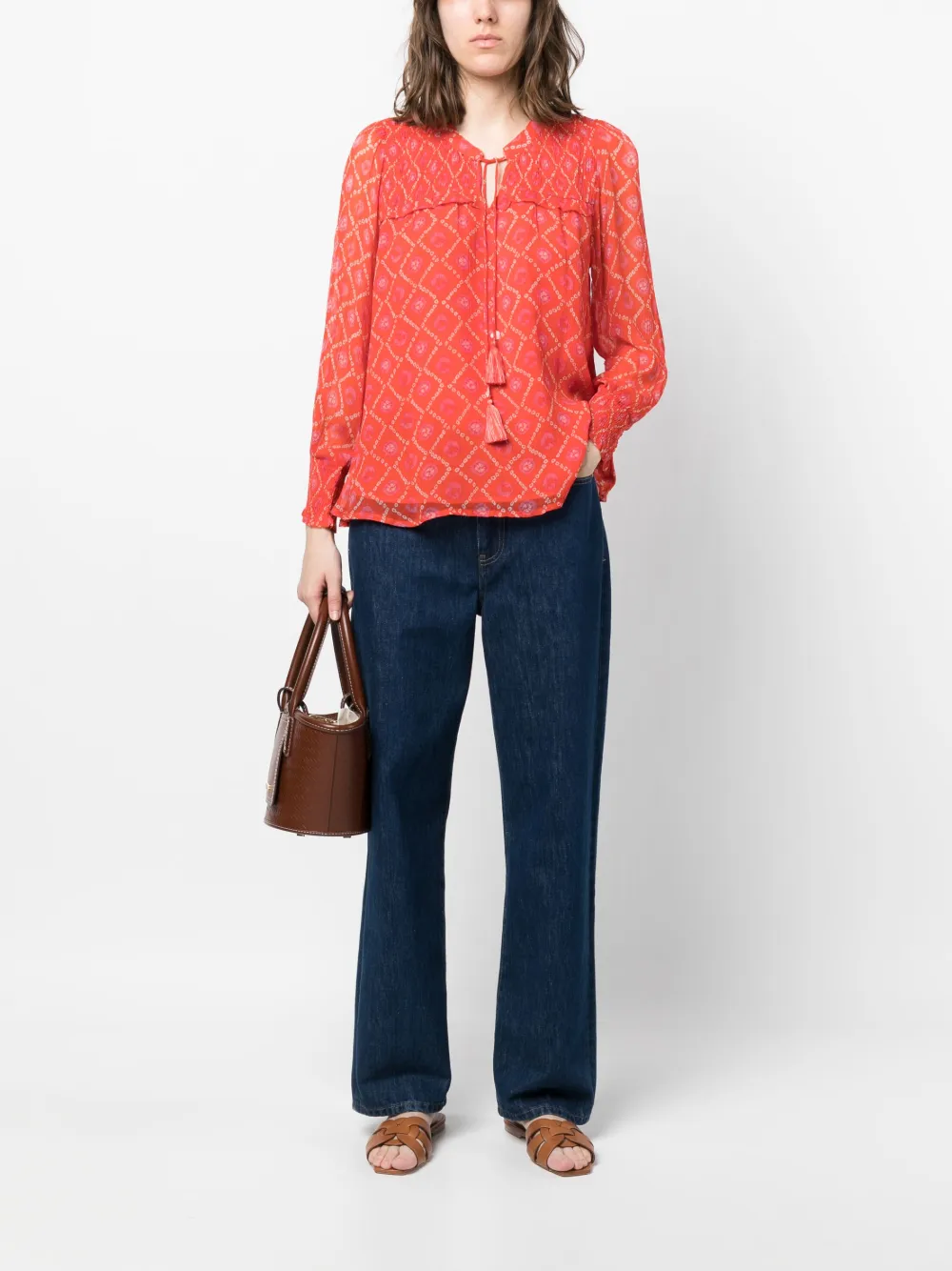 MOLIIN Blouse met abstracte print - Rood