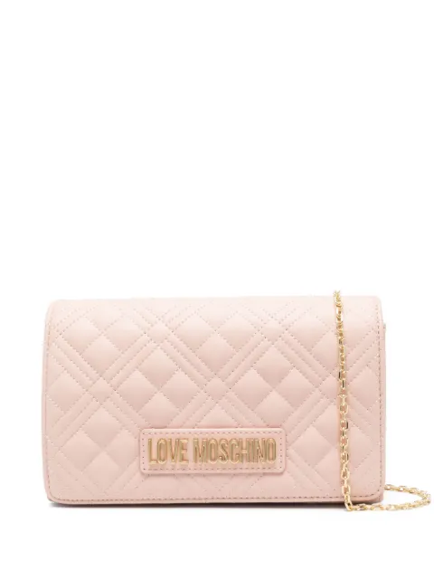 Love Moschino logo-lettering quilted crossbody bag