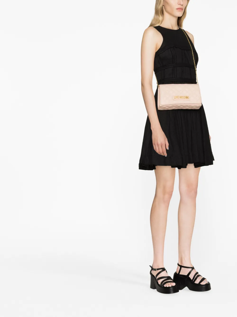 Love Moschino Crossbodytas met logo - Beige
