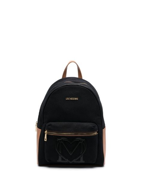 Love Moschino logo-appliqué textured backpack