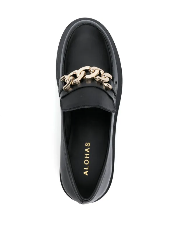 ALOHAS chain-link Leather Loafers | Black | FARFETCH