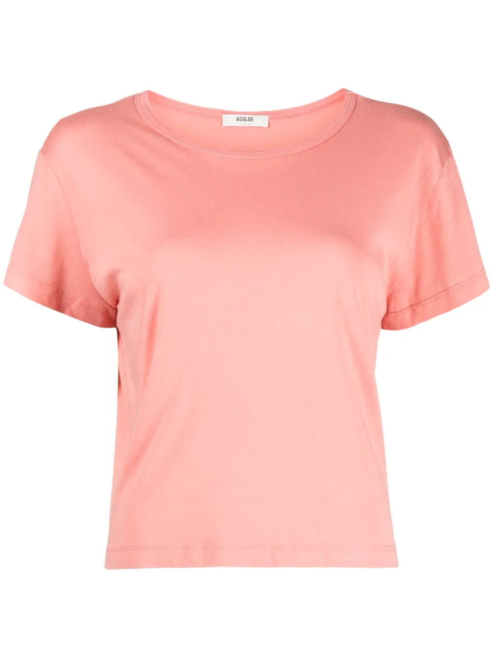 Shop Agolde Drew Drop-shoulder T-shirt In Rosa