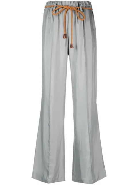 Alysi pressed-crease silk trousers