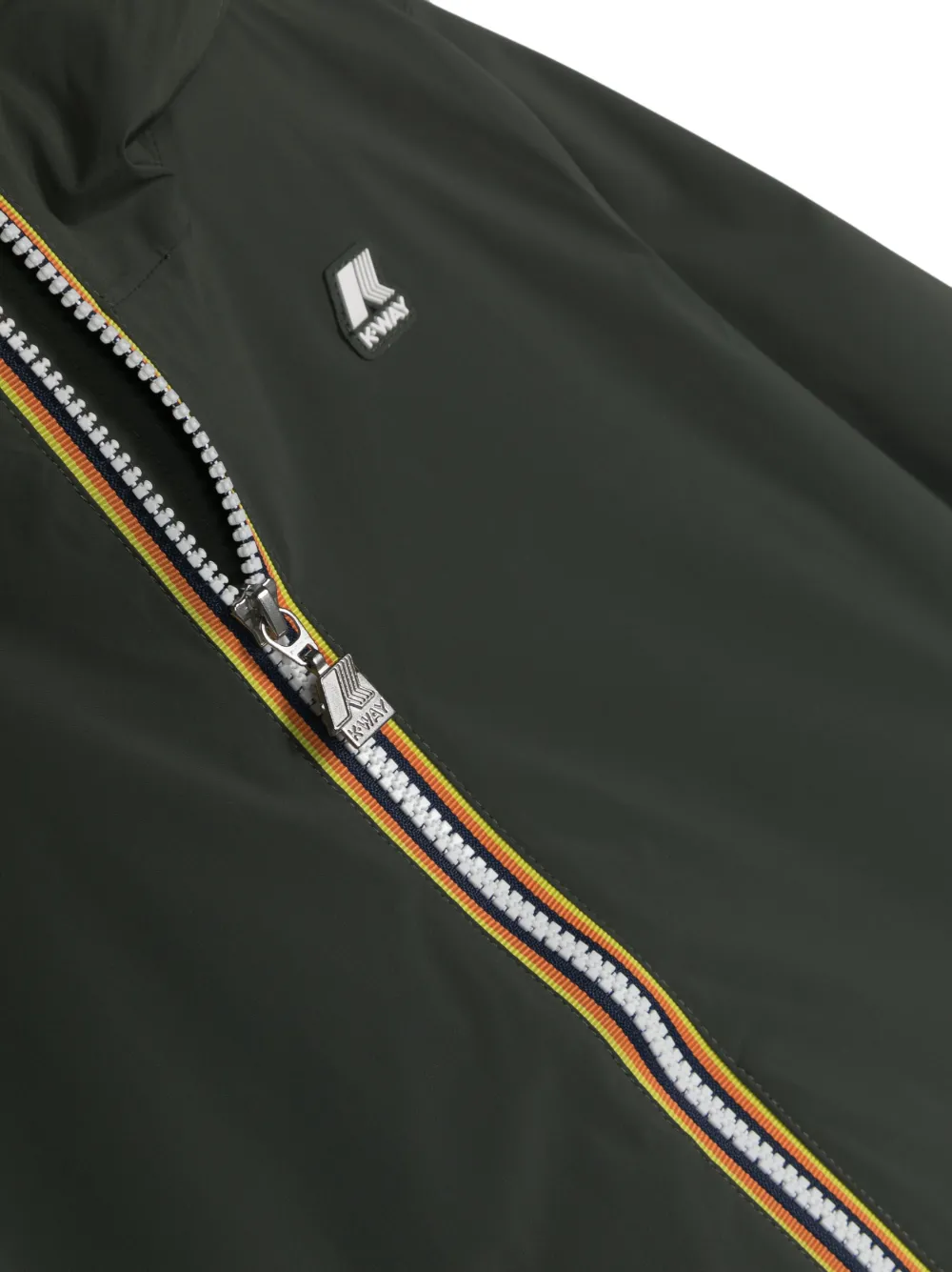 K-way Logo-patch Zip-up Jacket In Green
