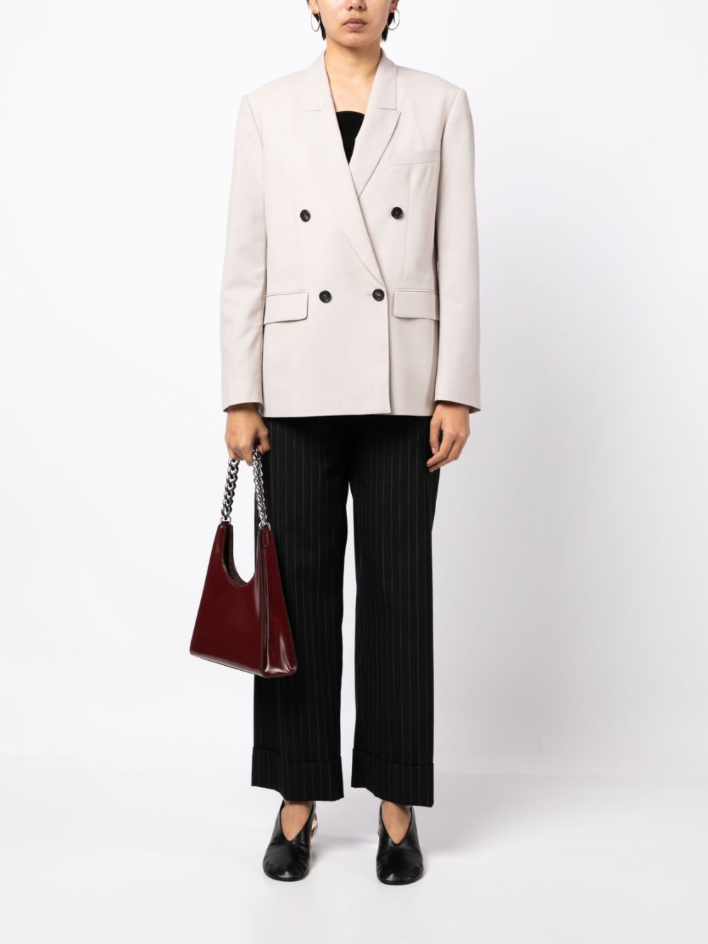 Shop Low Classic Double-breasted Wool Blazer In Neutrals