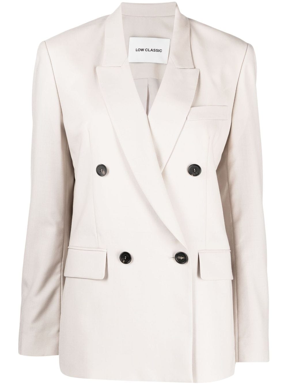 Shop Low Classic Double-breasted Wool Blazer In Neutrals