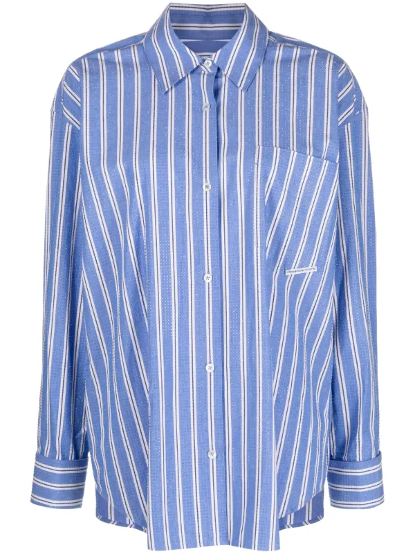 T By Alexander Wang Striped Shirt in Blue