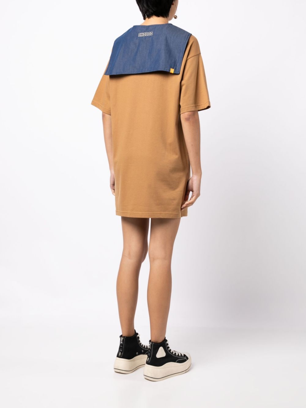 Shop Chocoolate Logo-embroidered T-shirt Dress In Brown