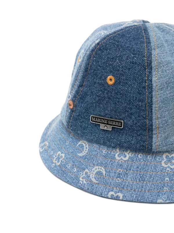 Marine Serre Monogram Denim Bell Bucket Hat - Farfetch