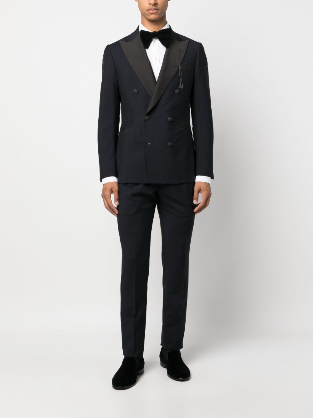 Shop Maurizio Miri Double-breasted Mohair-wool-blend Suit In Blue