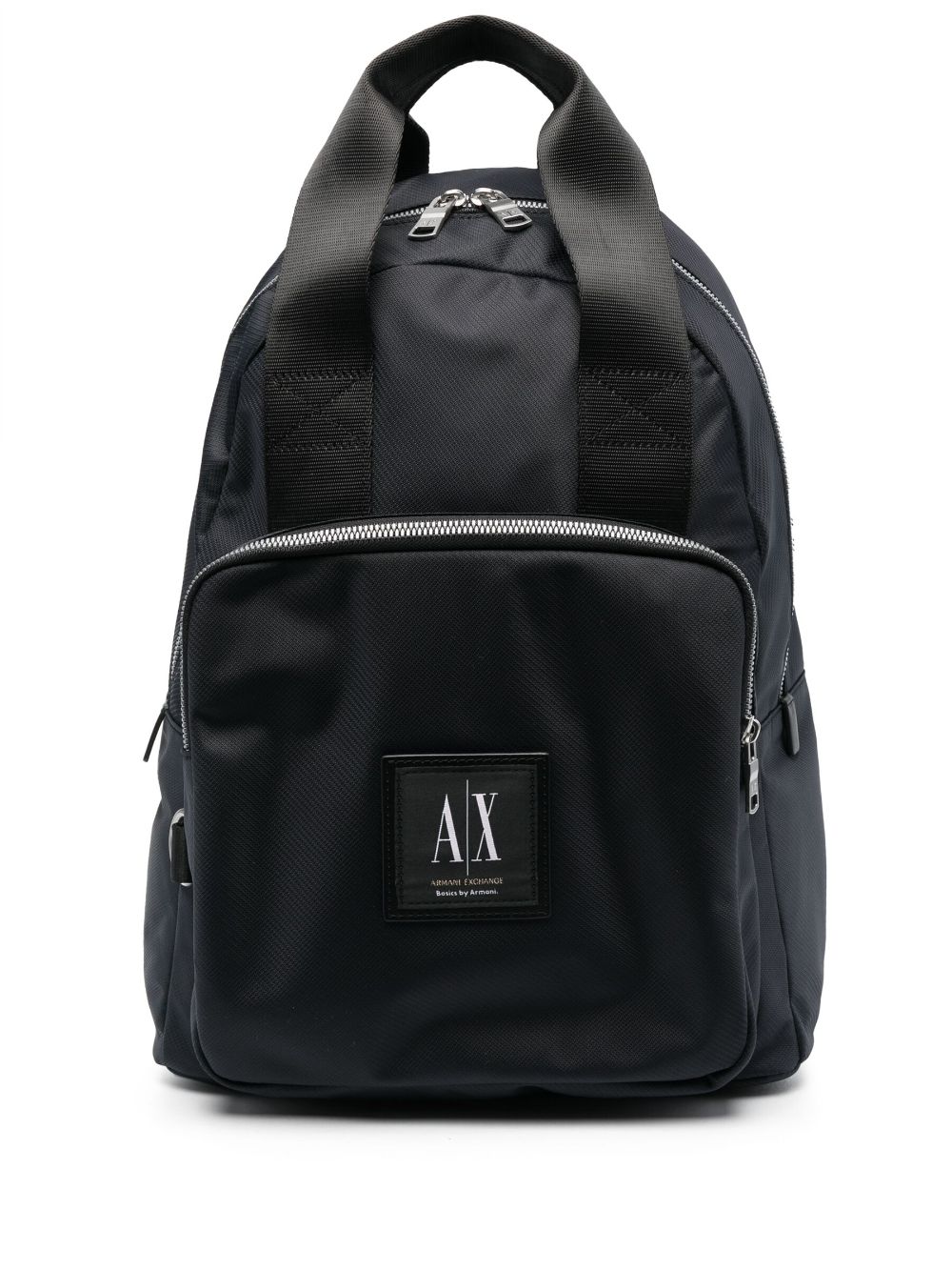 Armani Exchange logo-patch backpack - Black