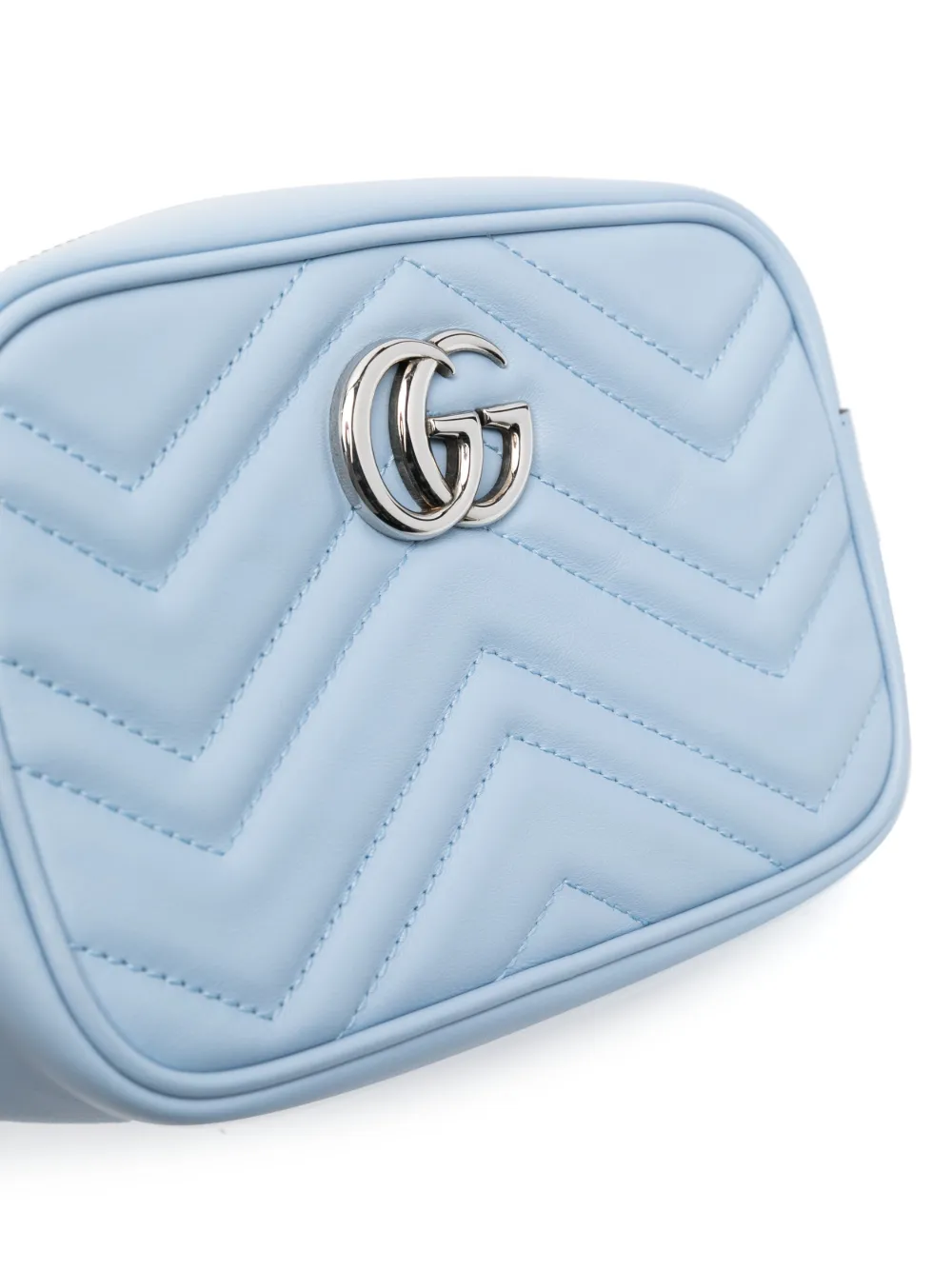 Preowned Gucci Marmont Double G Crossbody Bag In Blue ModeSens