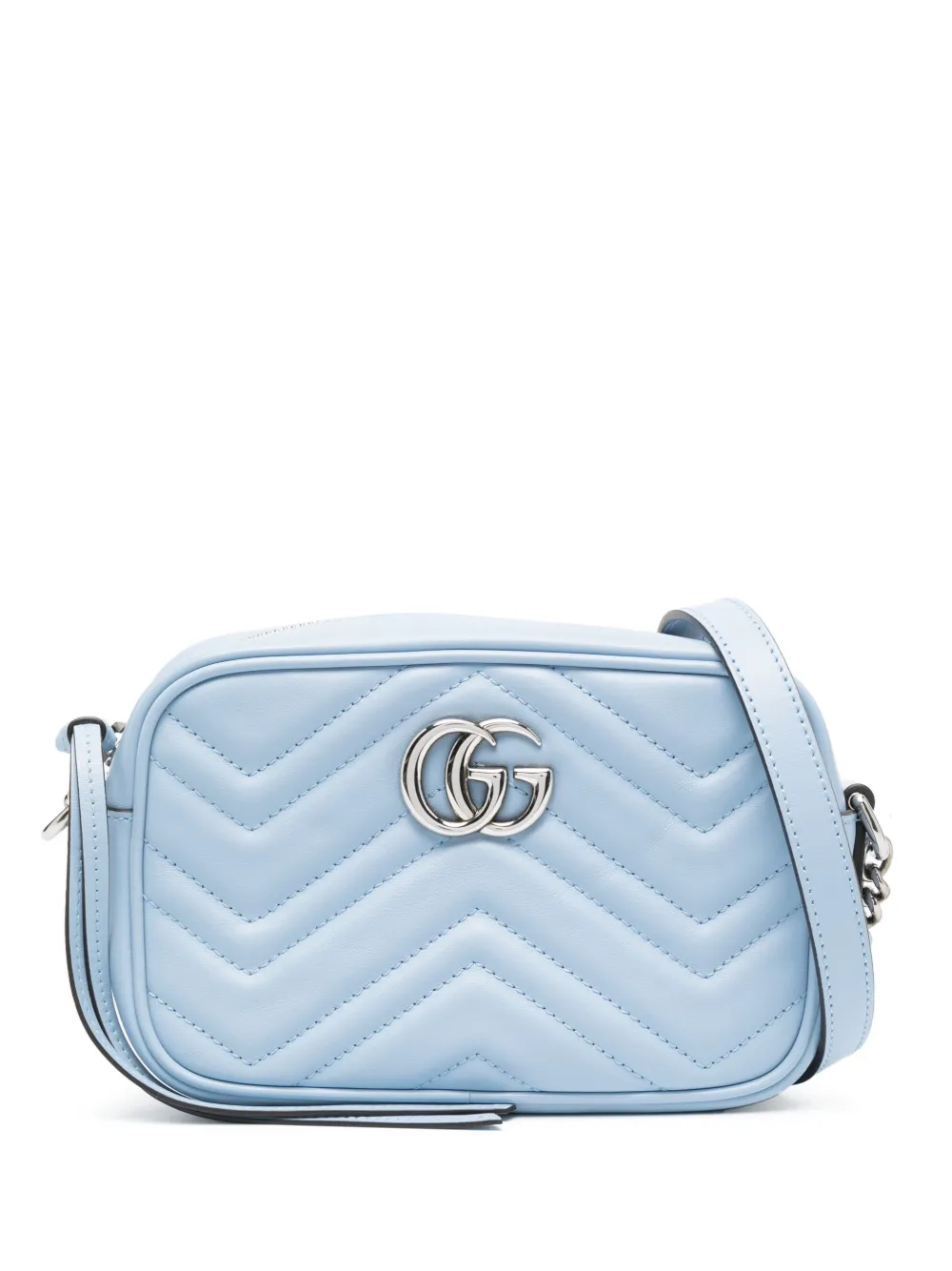 Preowned Gucci Marmont Double G Crossbody Bag In Blue ModeSens