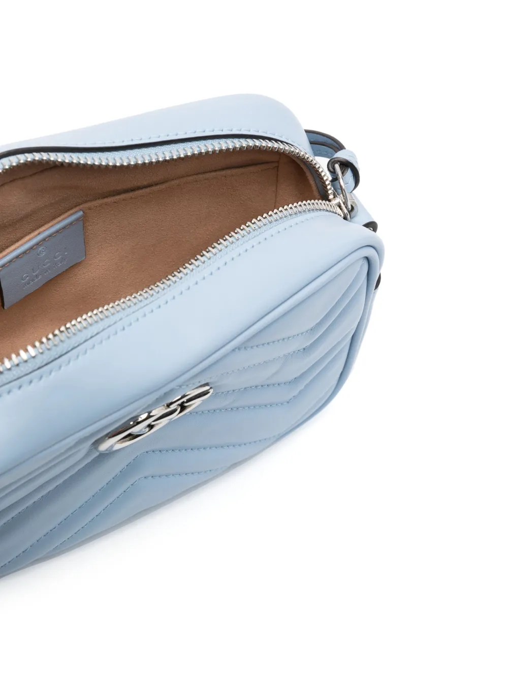 Preowned Gucci Marmont Double G Crossbody Bag In Blue ModeSens