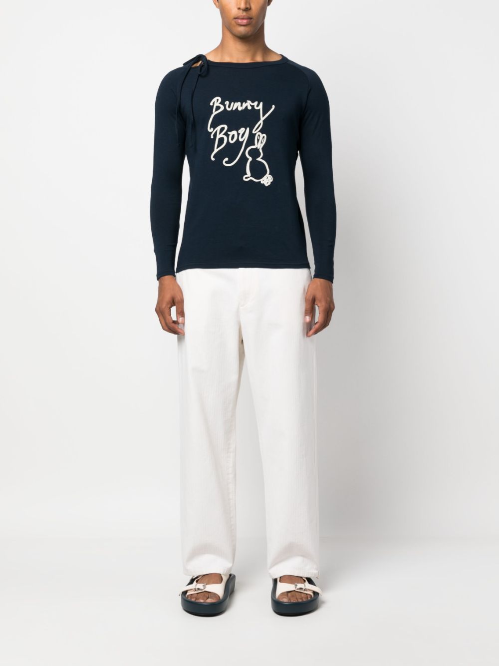 Shop S.s.daley Bunny Boy-slogan T-shirt In Blue
