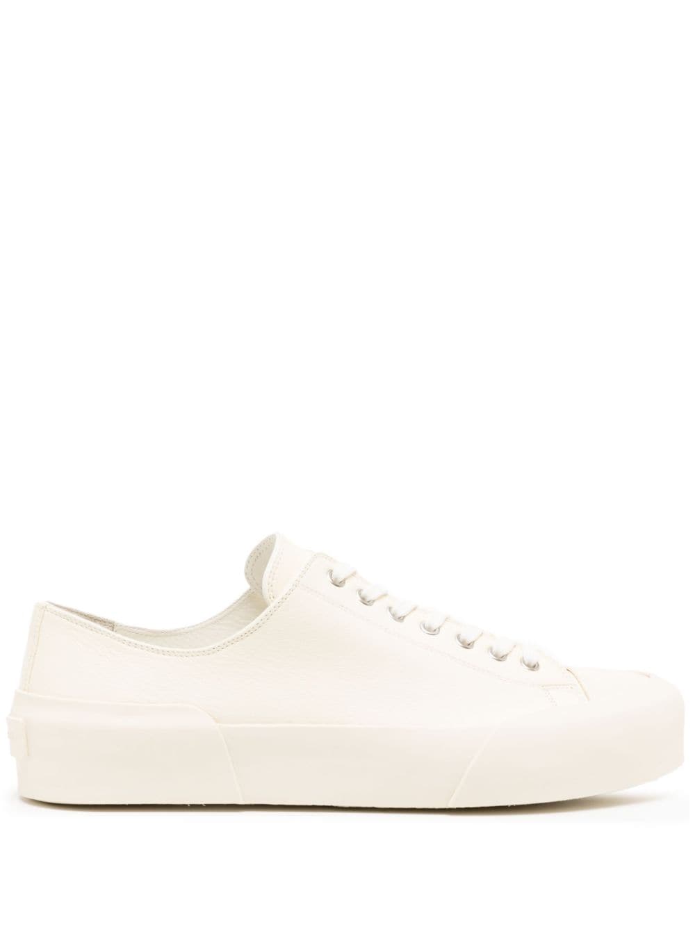 Jil Sander Low-top Leather Trainers In Neutrals