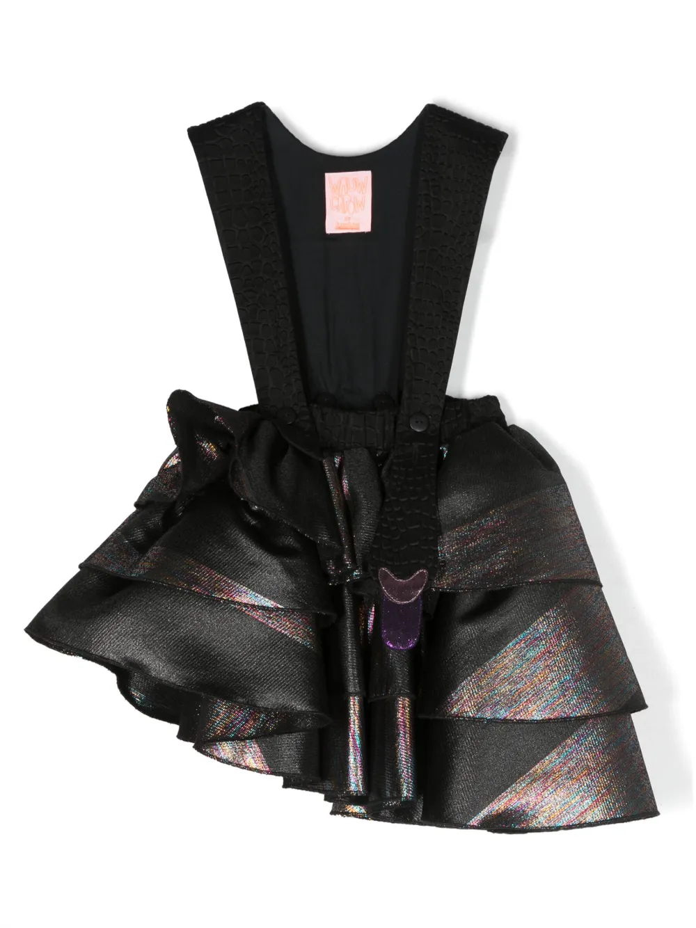 Wauw Capow By Bangbang Kids' Fairytale Rainbow Metallic-threading Dress In Black