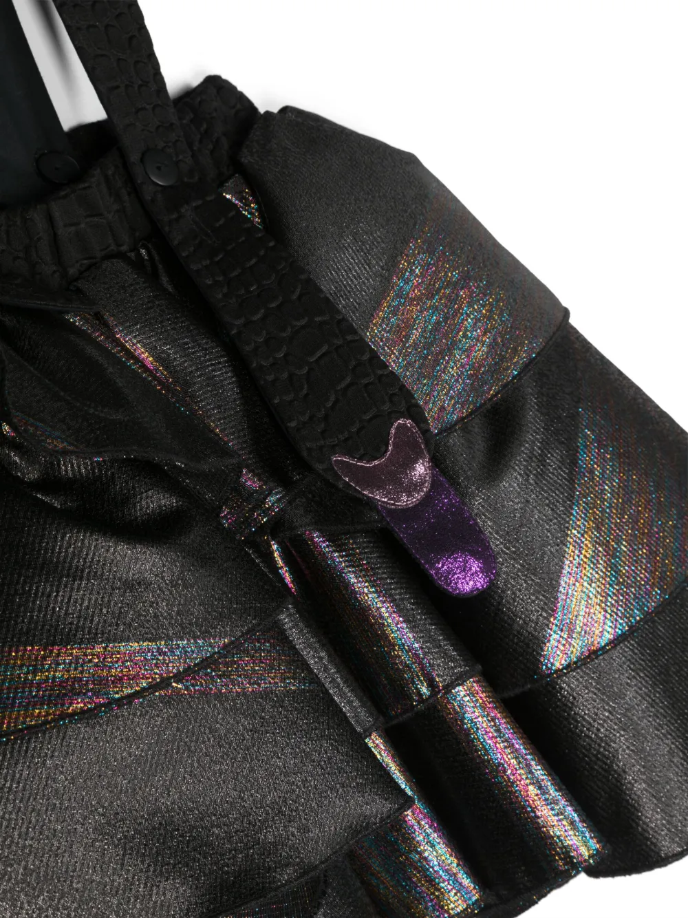 Shop Wauw Capow By Bangbang Fairytale Rainbow Metallic-threading Dress In Black