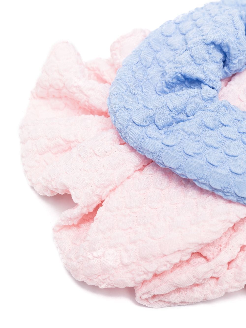 Shop Wauw Capow By Bangbang Two-pack Crinkled Scrunchies In Blue